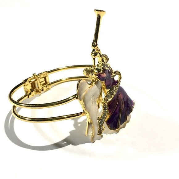 Gorgeous Purple Angel with trumpet Bangle - Picture 2 of 4